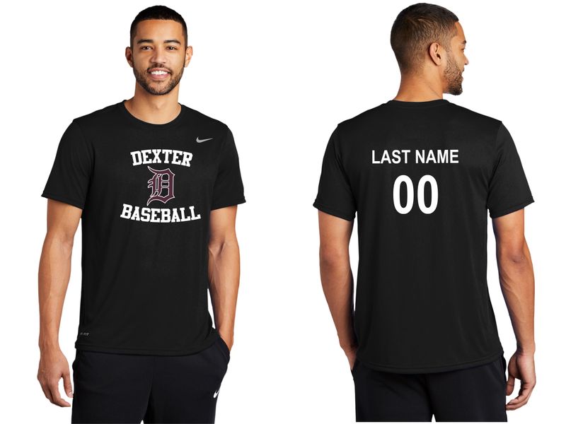 Unisex Nike Performance Short Sleeve Tee- Black, Maroon