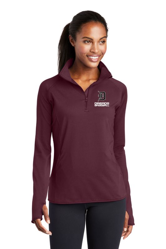 Ladies' Stretch 1/4 Zip- Black, Maroon, White