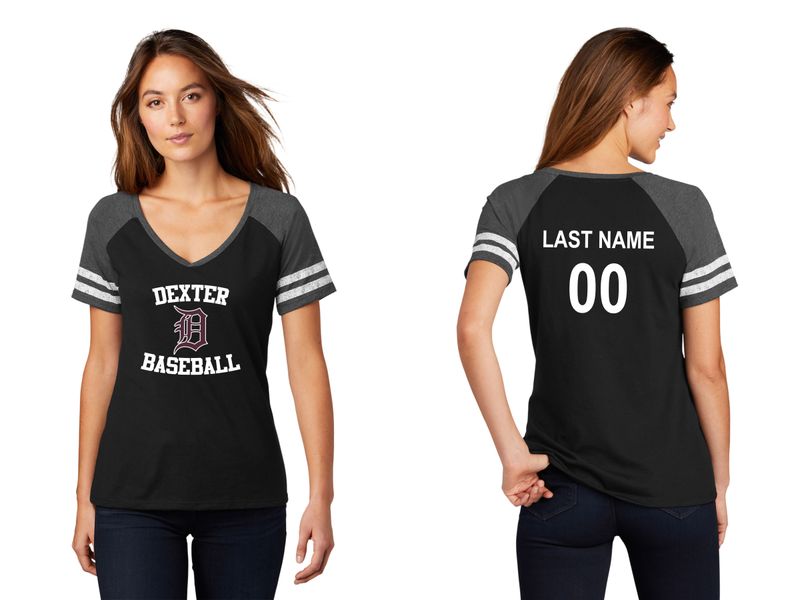 Women’s Game Day V-Neck Tee-Black