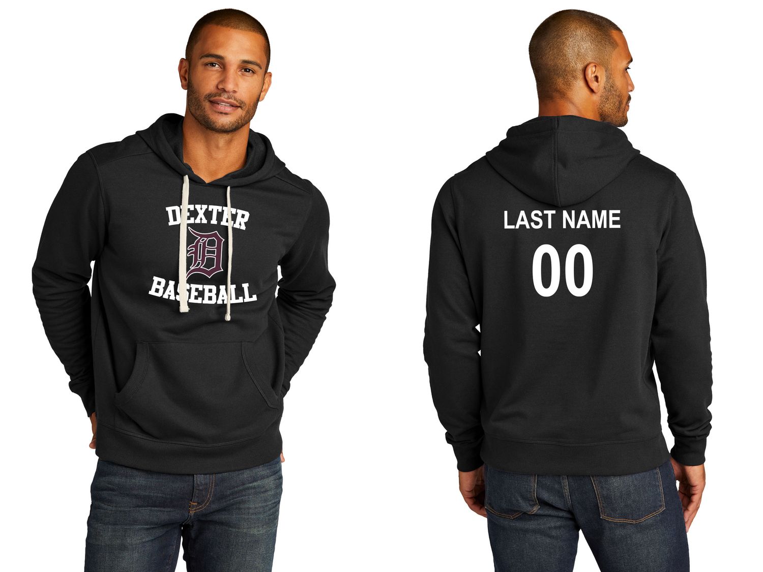 Unisex Re-Fleece Hoodie- Black, Maroon