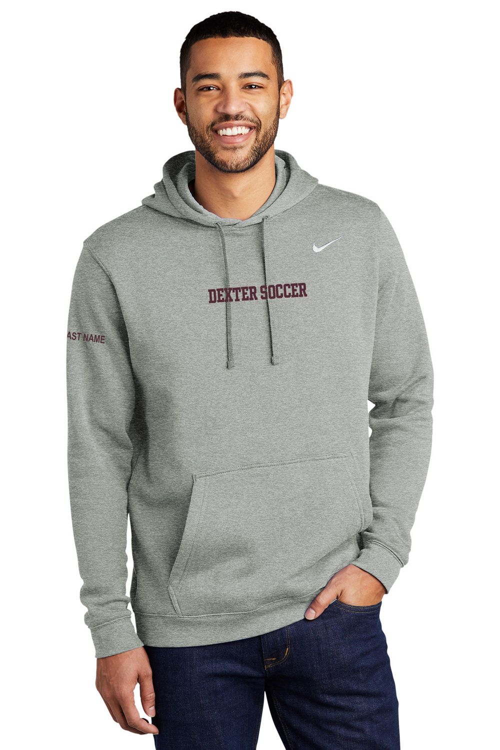 Nike Club Fleece Hoodie - Grey (embroidered)