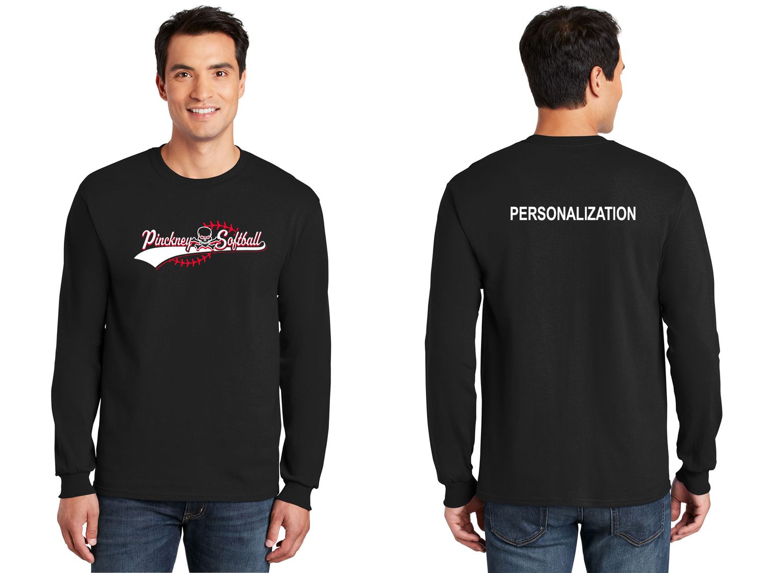 Adult Basic Cotton Long Sleeve T-Shirt-Black, Red Adult Basic Cotton Long Sleeve T-Shirt-Black, Red