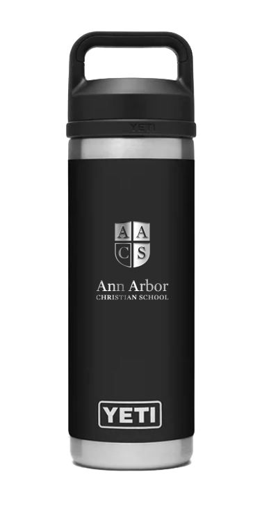 YETI Black Stainless Steel Water Bottle - 18 or 26 oz