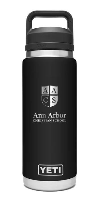 YETI Black Stainless Steel Water Bottle - 18 or 26 oz
