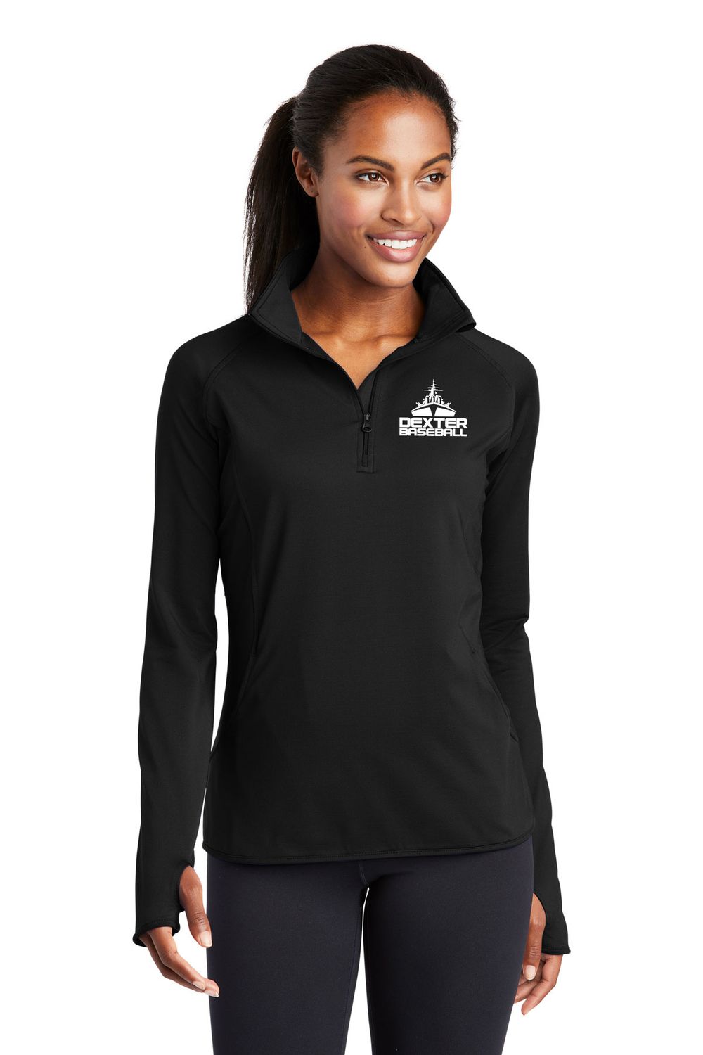 Women's Sport Tek 1/4 Zip - Black, Heather Grey