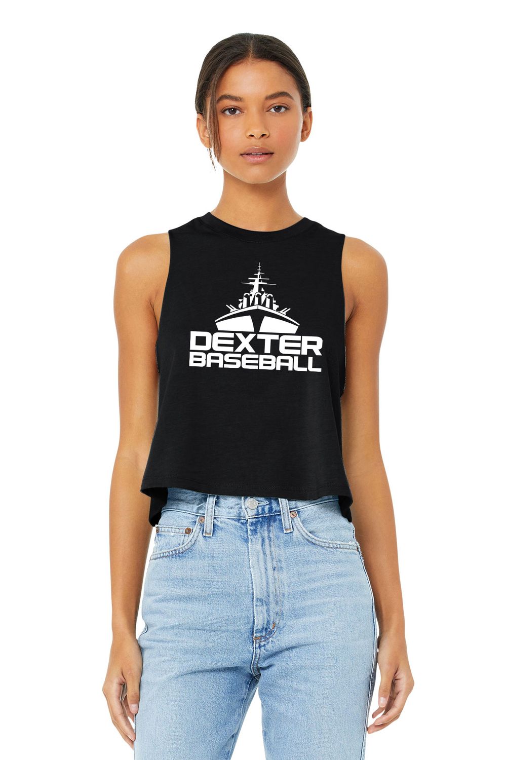 BELLA+CANVAS Women’s Racerback Cropped Tank- Black