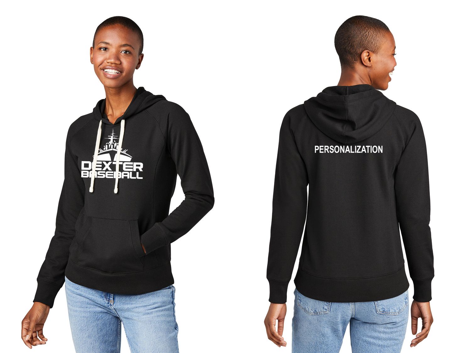 Women's Re-Fleece Hoodie- Black, Grey