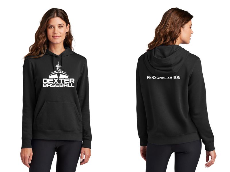 Nike Women's Cotton Fleece Hooded Sweatshirt - Black, Dark Grey Heather