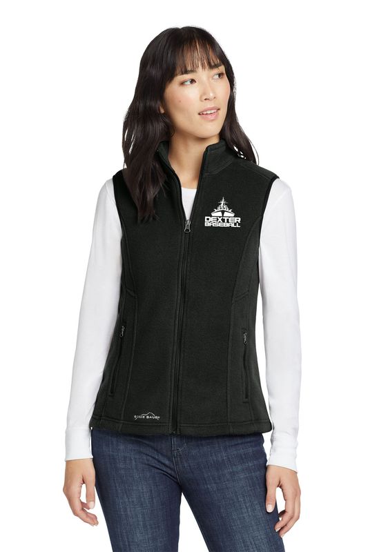 Eddie Bauer Ladies Fleece Vest- Black, Grey Steel