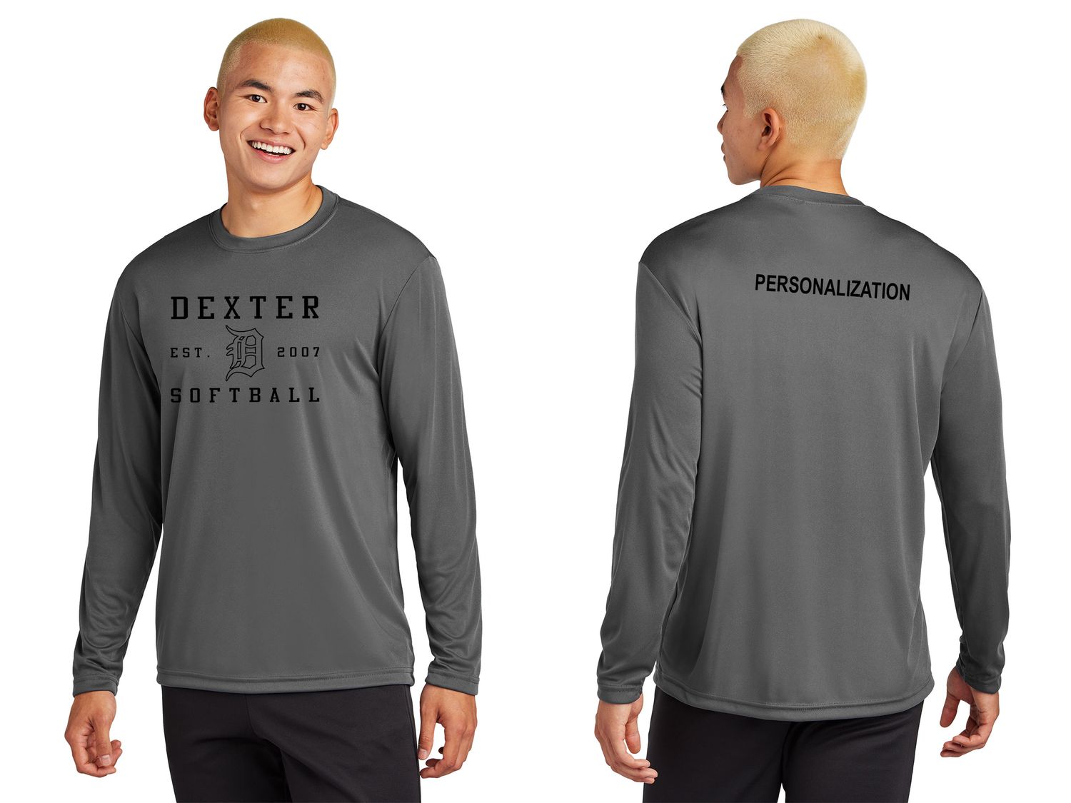 Long Sleeve Performance T - Iron Grey/Maroon (Adult & Youth Sizes)
