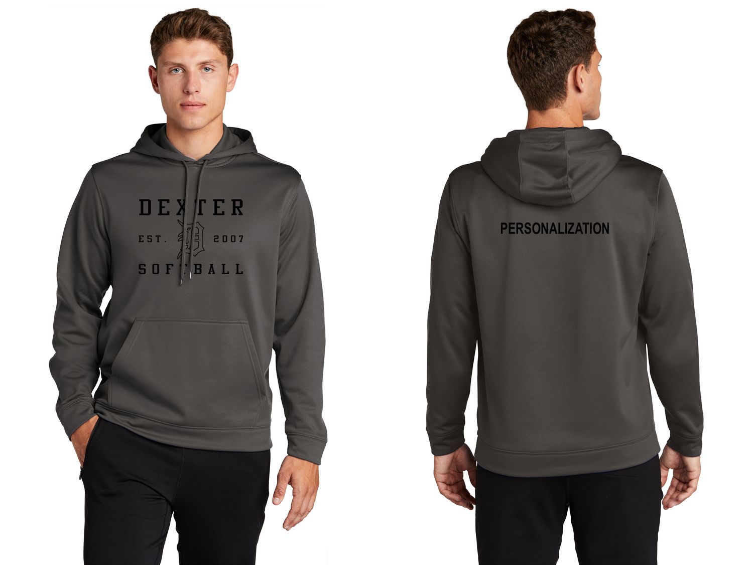 Sport Tek Performance Hoodie - Grey/Maroon