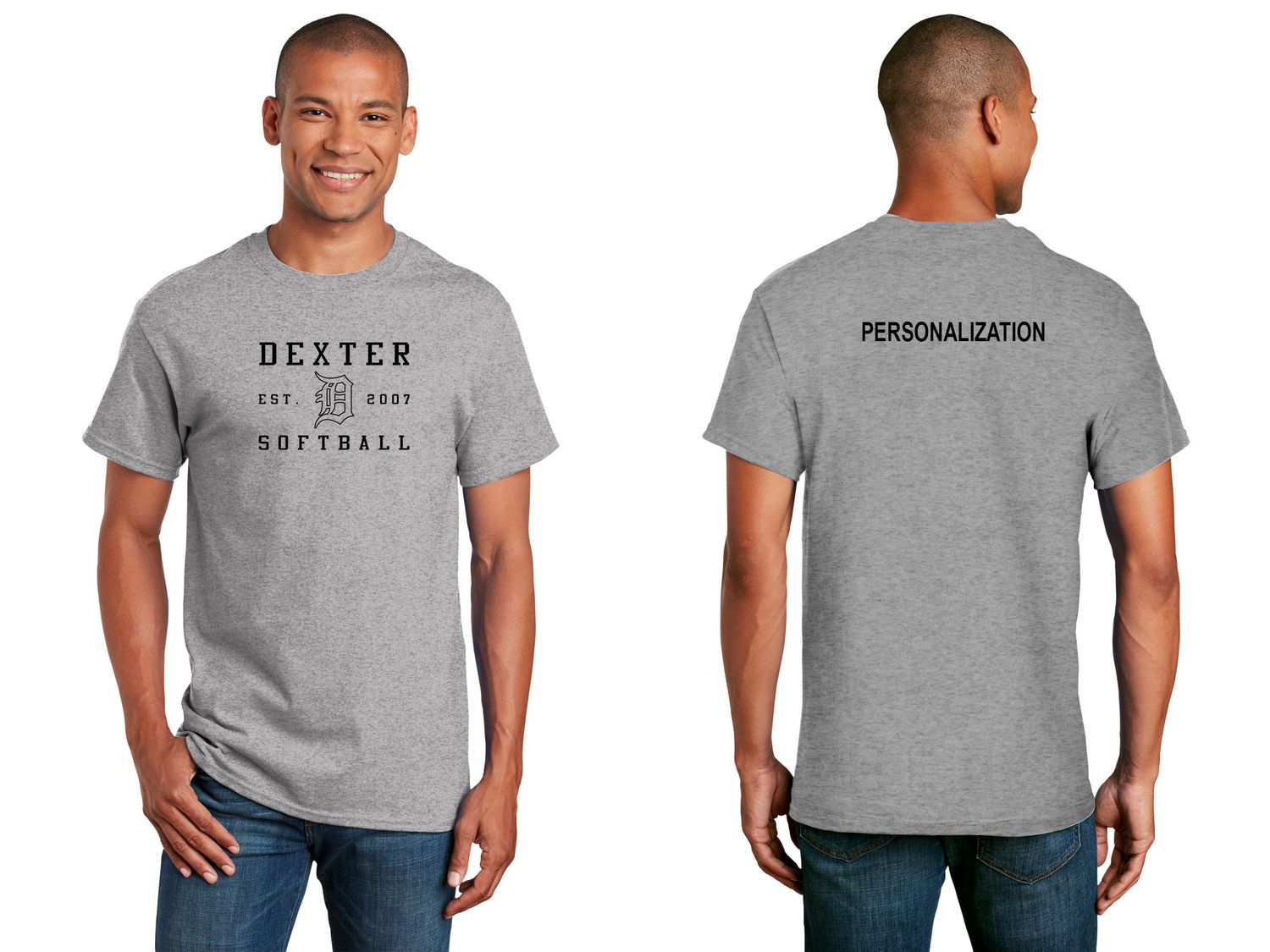 Adult Cotton Tee- Sport Grey/Maroon