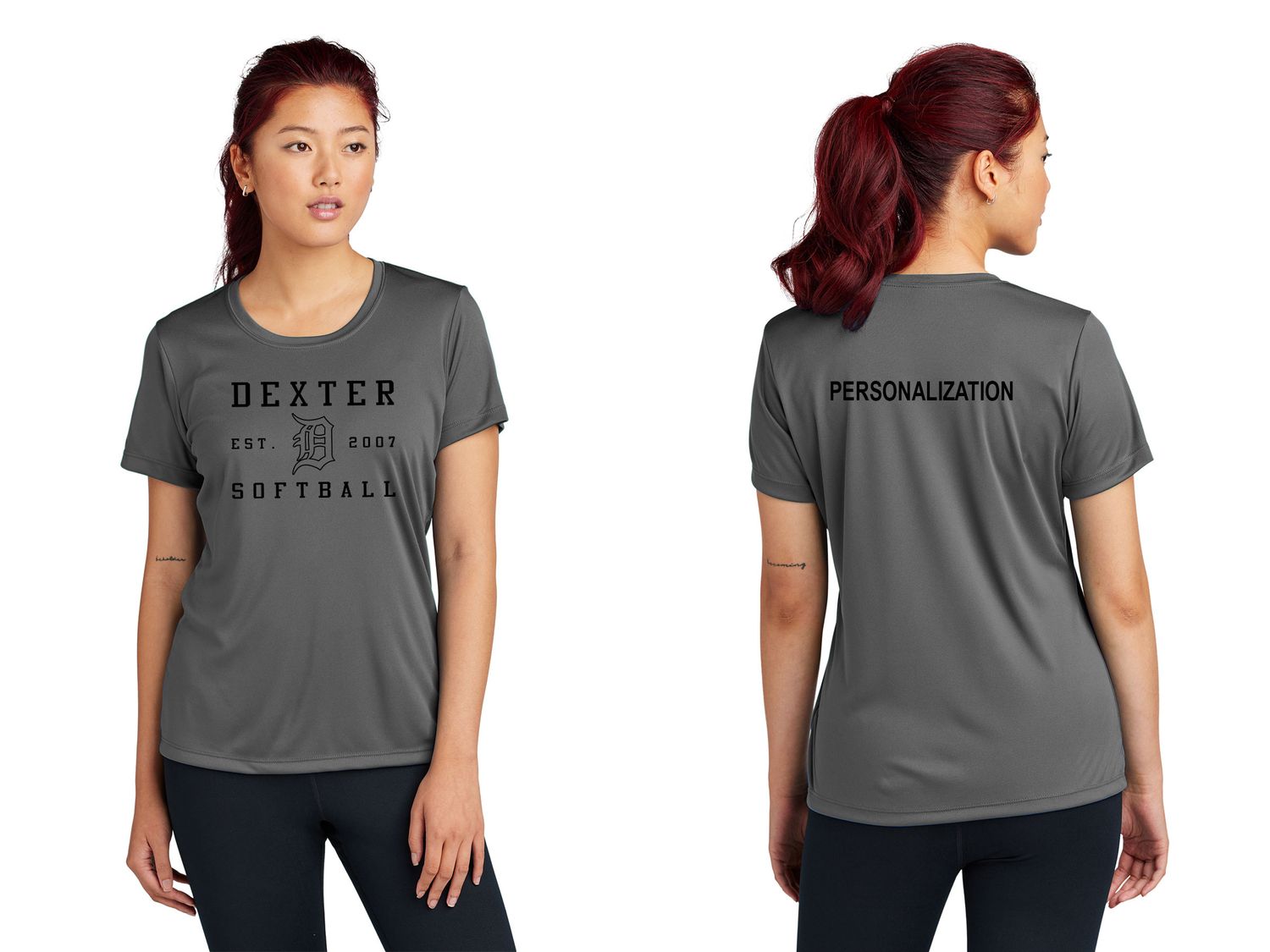 Women's Short Sleeve Performance Tee - Maroon/Grey