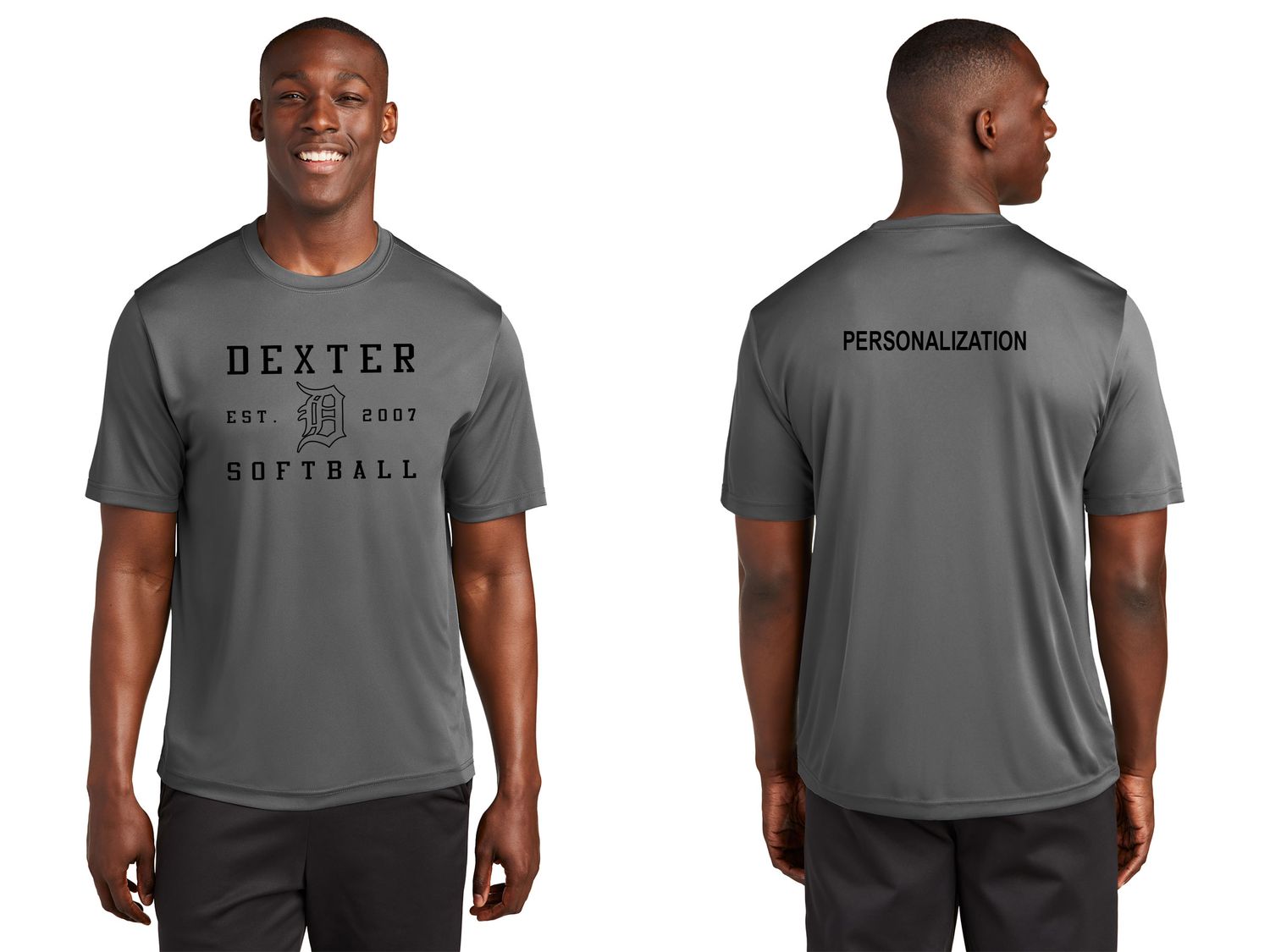 Adult Short Sleeve Performance Tee - Grey/Maroon