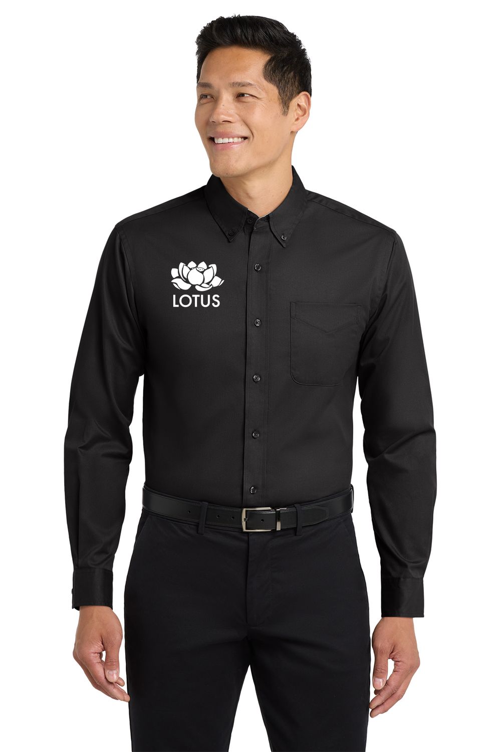 Men&#39;s Long Sleeve Easy Care Shirt- Black, Steel Grey, Clover Green