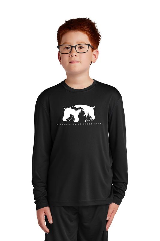 Youth Long Sleeve Performance Tee- Black, Silver, Royal, Navy, Iron Grey, Forest Green