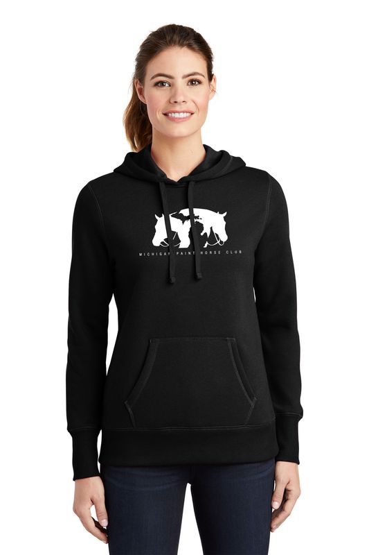 Ladie's Pullover Hooded Sweatshirt- Black, Vintage Heather, Navy