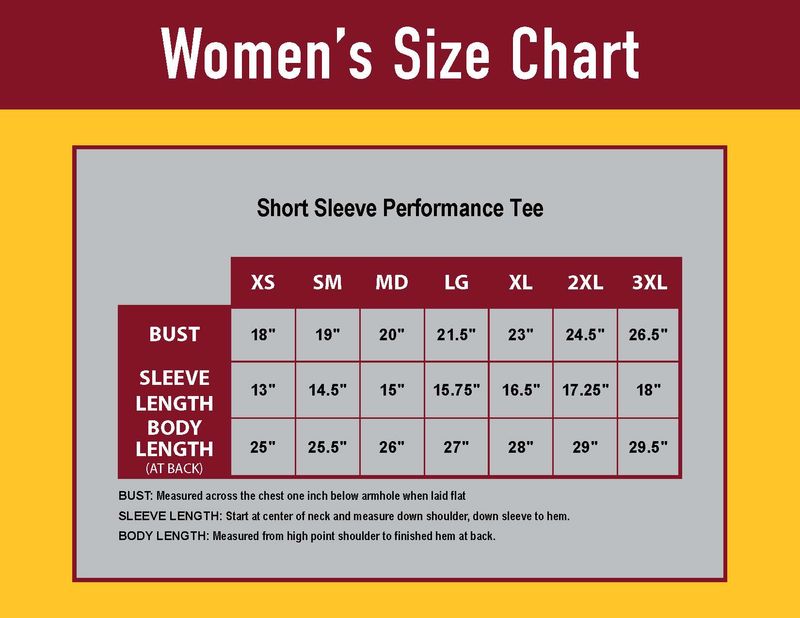 Ladies Short Sleeve Performance Tee- Black, Red