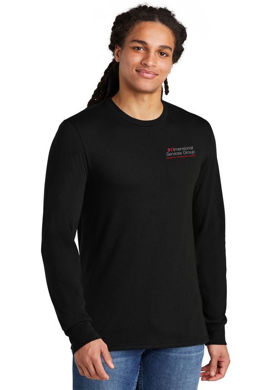 Unisex District Perfect Tri Long Sleeve Tee - Black, Black Frost, Heathered Charcoal, New Navy
