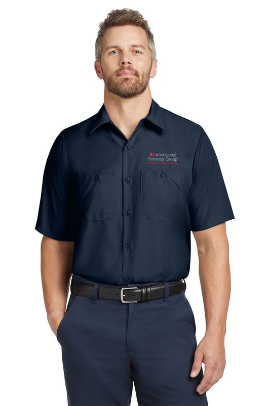 Red Kap Short Sleeve Industrial Work Shirt - Navy, Black, Charcoal, Grey, Light Grey