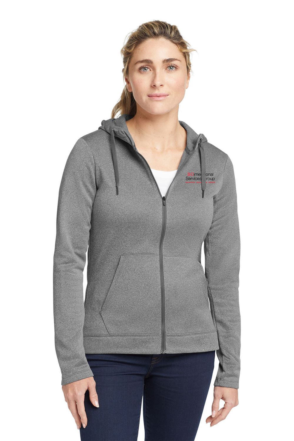 Nike Ladies Therma-FIT Full-Zip Fleece Hoodie- Dark Grey, Black, Midnight Navy, Anthracite