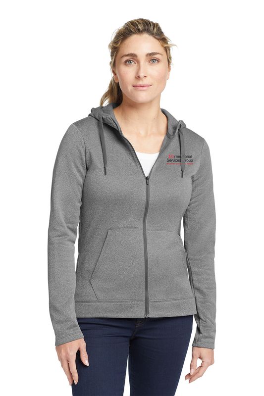 Nike Ladies Therma-FIT Full-Zip Fleece Hoodie- Dark Grey, Black, Midnight Navy, Anthracite