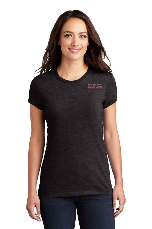 District Women’s Fitted Perfect Tri Tee- Black Frost, Grey Frost, Navy Frost