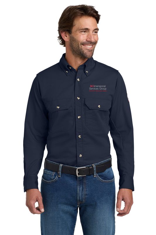 Bulwark EXCEL ComforTouch Dress Uniform Shirt- Navy, Silver Grey
