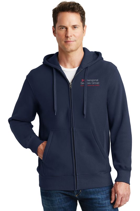 Sport-Tek Super Heavyweight Full-Zip Hooded Sweatshirt- Black, Navy, Graphite Heather