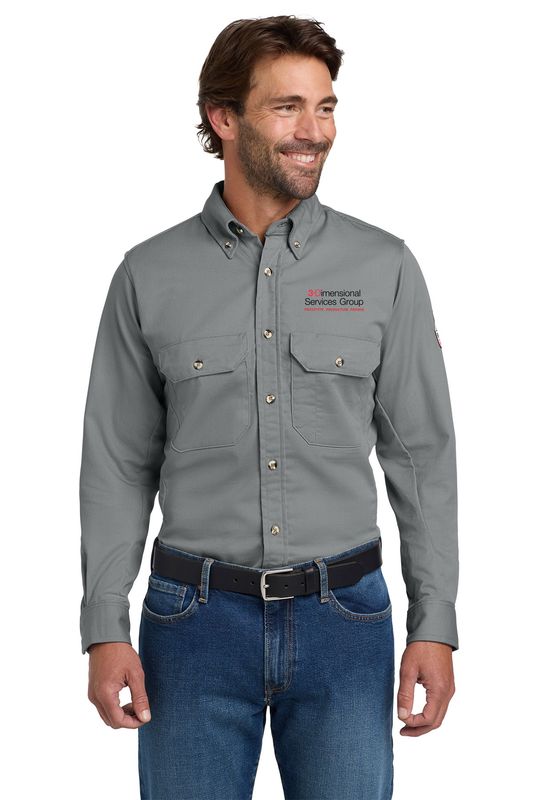 Bulwark EXCEL ComforTouch Dress Uniform Shirt- Navy, Silver Grey