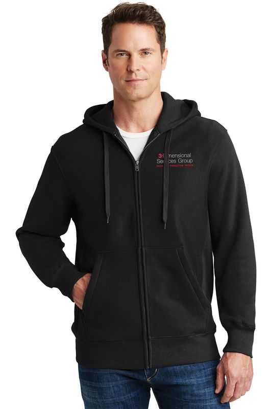 Sport-Tek Super Heavyweight Full-Zip Hooded Sweatshirt- Black, Navy, Graphite Heather