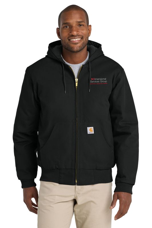 Carhartt TALL Quilted-Flannel-Lined Duck Active Jac- Black, Dark Navy