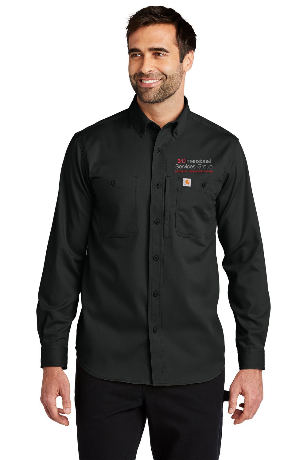Carhartt Rugged Professional Series Long Sleeve Shirt- Black, Navy