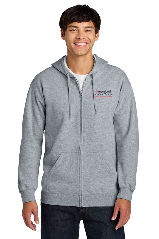 Gildan Softstyle Midweight Fleece Full-Zip Hooded Sweatshirt- Black, Navy, Sport Grey