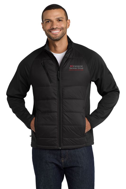 Port Authority Hybrid Soft Shell Jacket- Deep Black, Smoke Grey