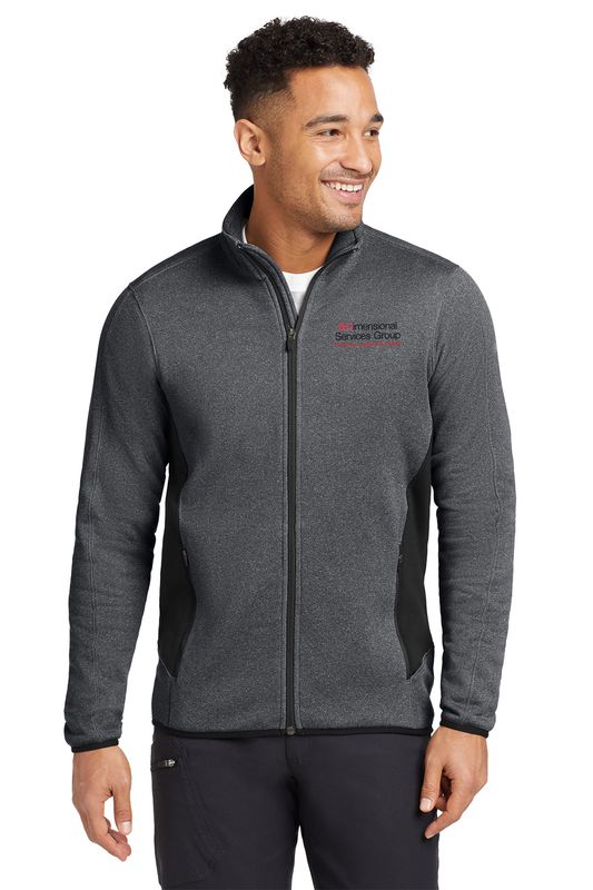Eddie Bauer Full-Zip Heather Stretch Fleece Jacket- Dark Charcoal Heather