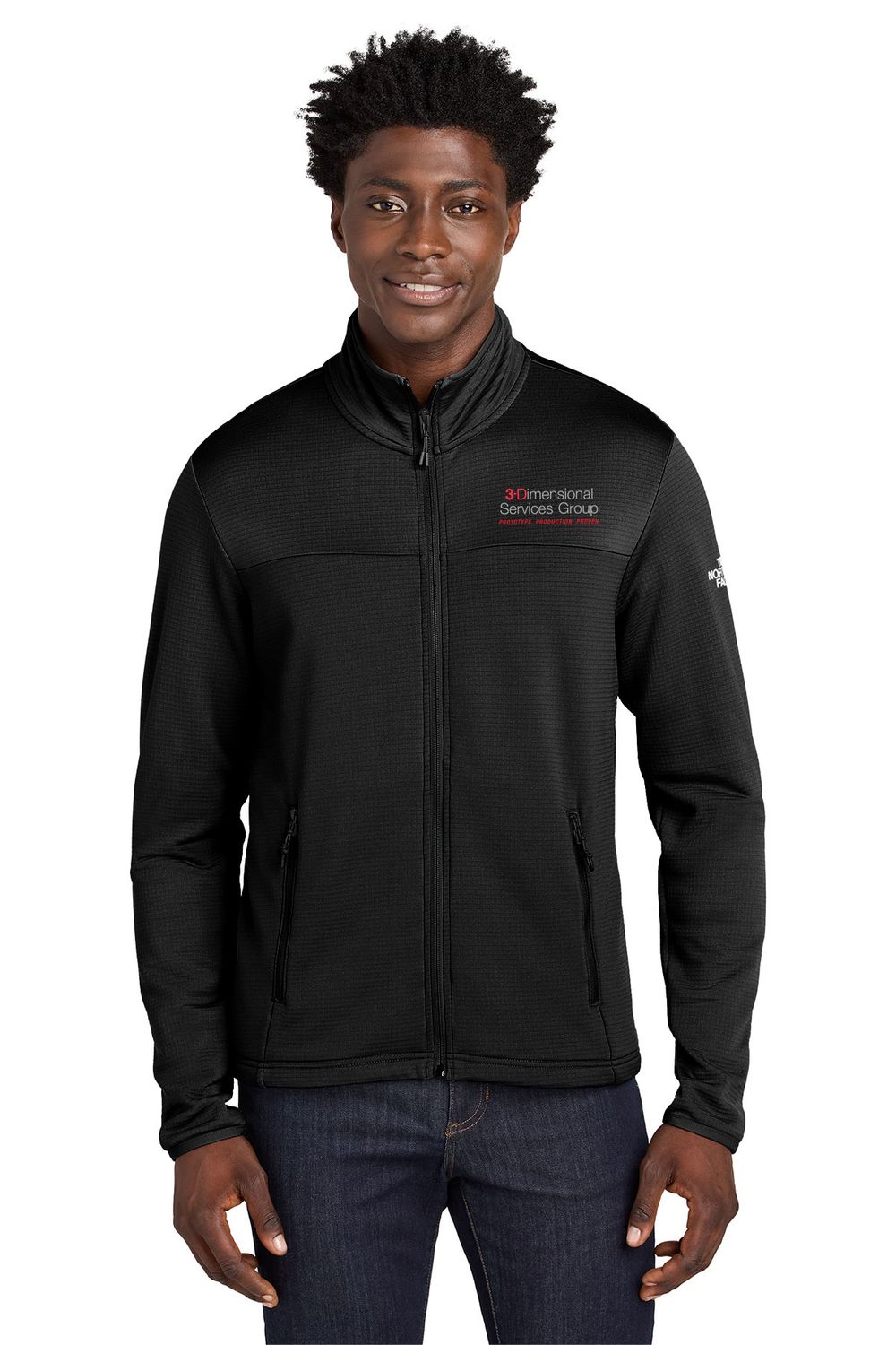The North Face Aim Full-Zip Fleece Jacket- Black, Smoked Pearl Grey, Shady Blue