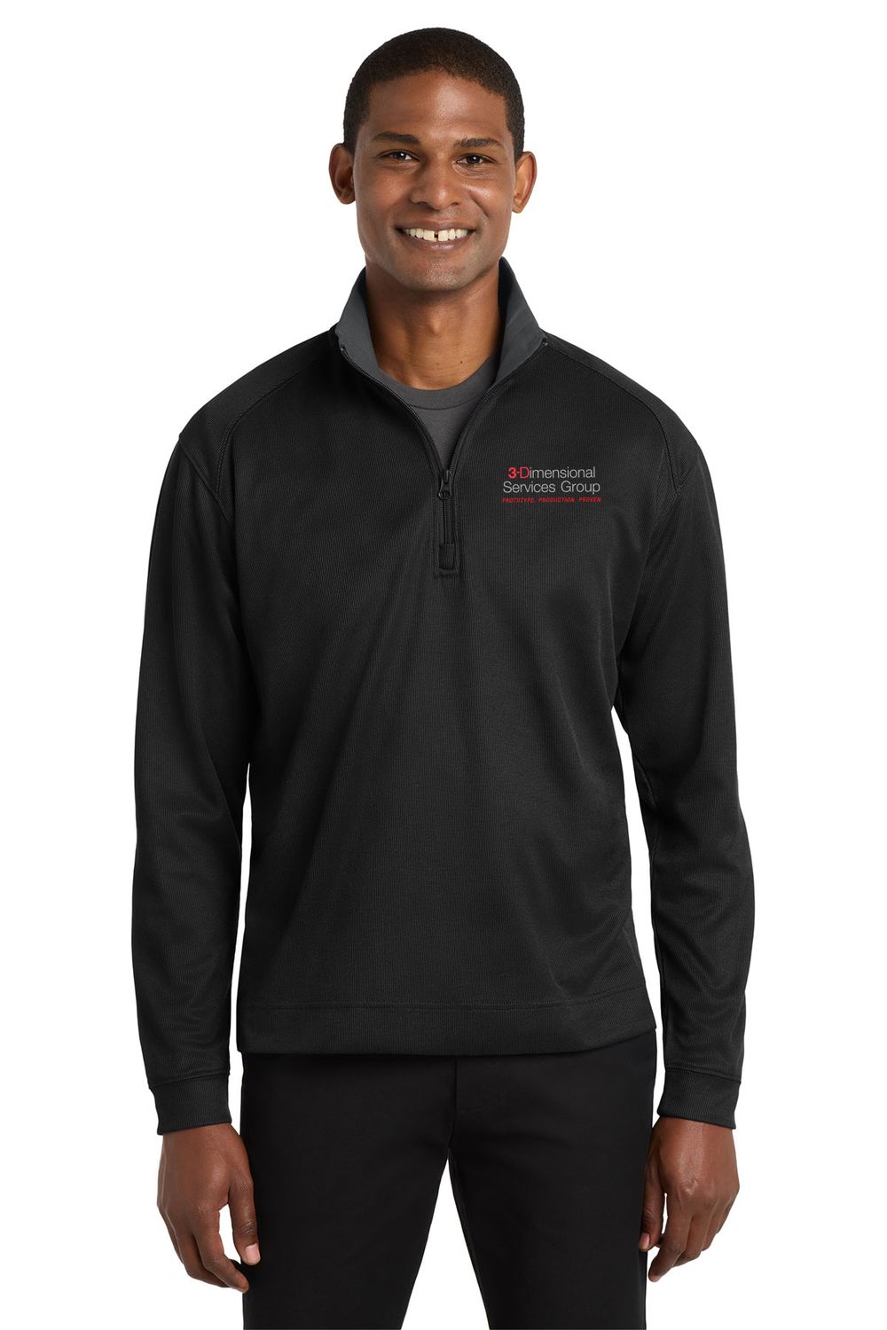 Port Authority Vertical Texture 1/4-Zip Pullover- Black/Iron Grey, Iron Grey/Black, Regatta Blue/Iron Grey, True Navy/Iron Grey