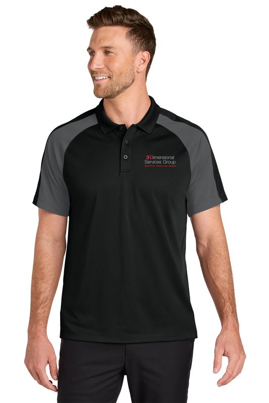 Port Authority Wearever Performance Pique Colorblock Polo-Black/Red, Black/Grey, Grey/Grey
