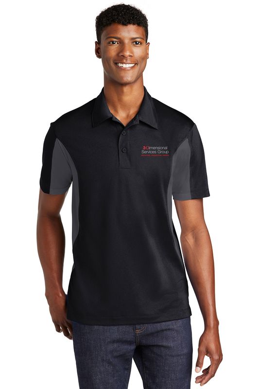 Sport-Tek Side Blocked Micropique Sport-Wick Polo- Black/Grey, Black/White, Navy/White