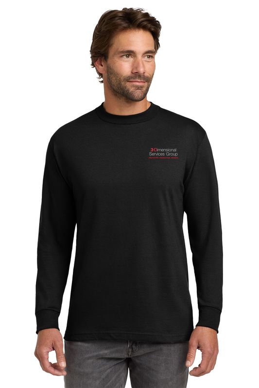 Hanes Beefy-T 100% Cotton Long Sleeve T-Shirt- Black, Navy, Smoke Grey