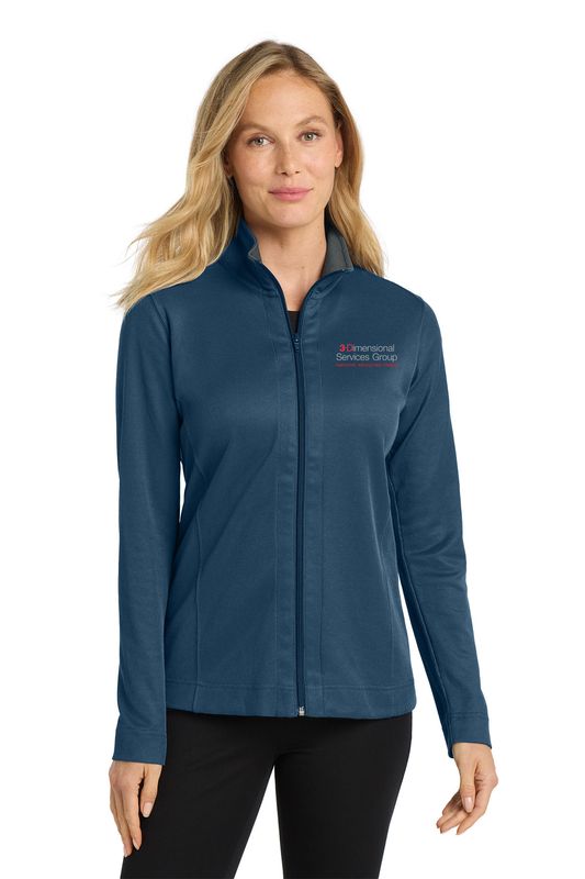 Port Authority Women's Vertical Texture Full-Zip Jacket- Black, Iron Grey, Regatta Blue, Navy
