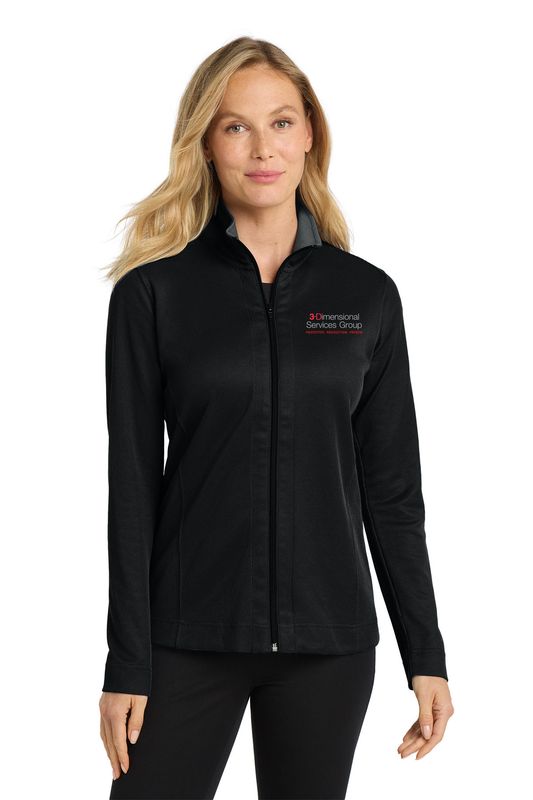 Port Authority Women's Vertical Texture Full-Zip Jacket- Black, Iron Grey, Regatta Blue, Navy