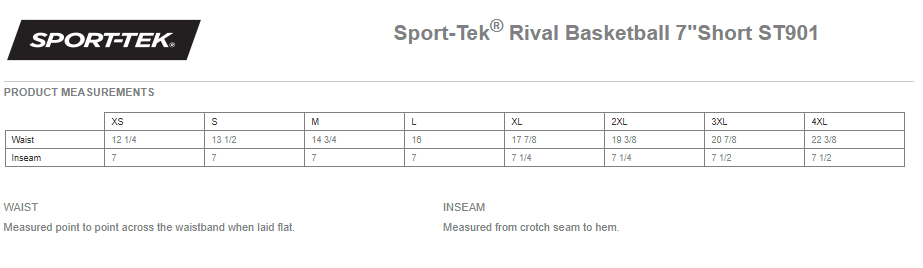 Sport-Tek Rival Basketball 7” Short- Forest Green/White LOGO: NYK