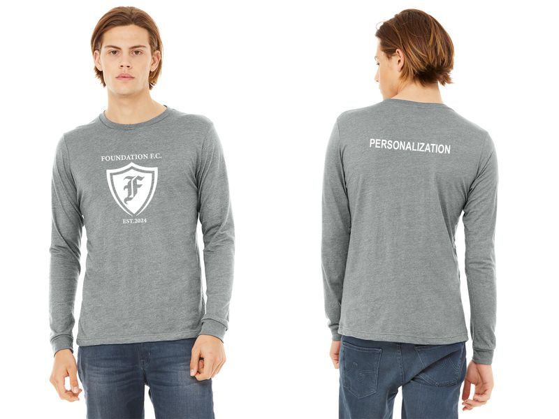 Unisex Triblend Long Sleeve Tee- Maroon, Solid Black, Grey, Athletic Grey