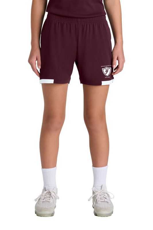 Sport-Tek Youth Club 5” Short- Maroon/White, Black/White, Iron Grey/White