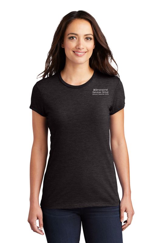 District Women’s Fitted Perfect Tri Tee- Black Frost, Grey Frost, Navy Frost