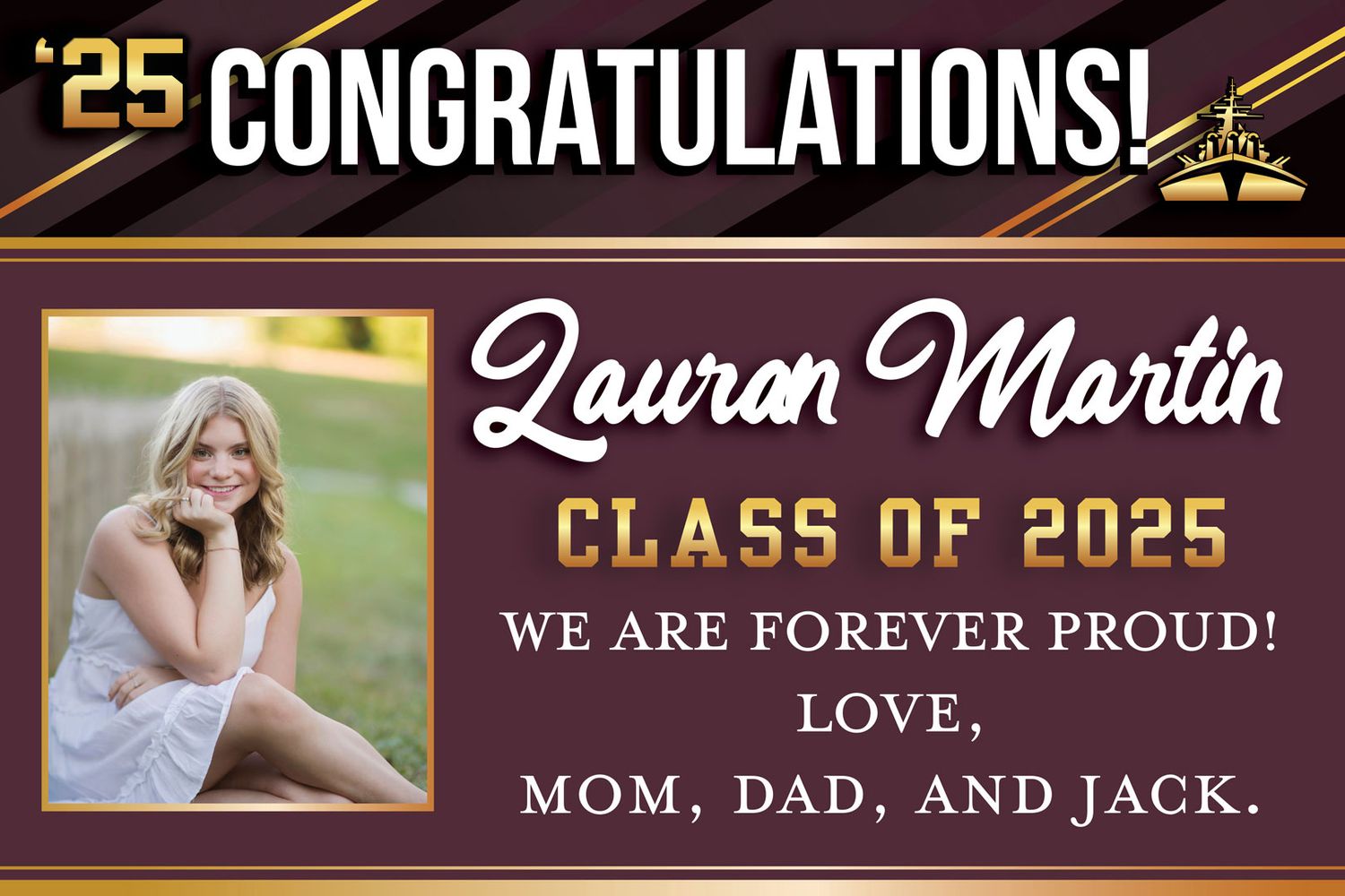 Large Graduation Yard Sign *WITH PHOTO* – 36″ Wide X 24″ High – Online ...