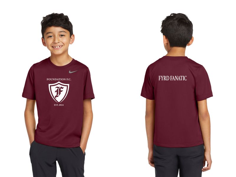 Nike Youth Team Short Sleeve *FYRD FANATIC, FYRD FAMILY, FYRD SIBLING* T-Shirt-Maroon, Carbon Heather