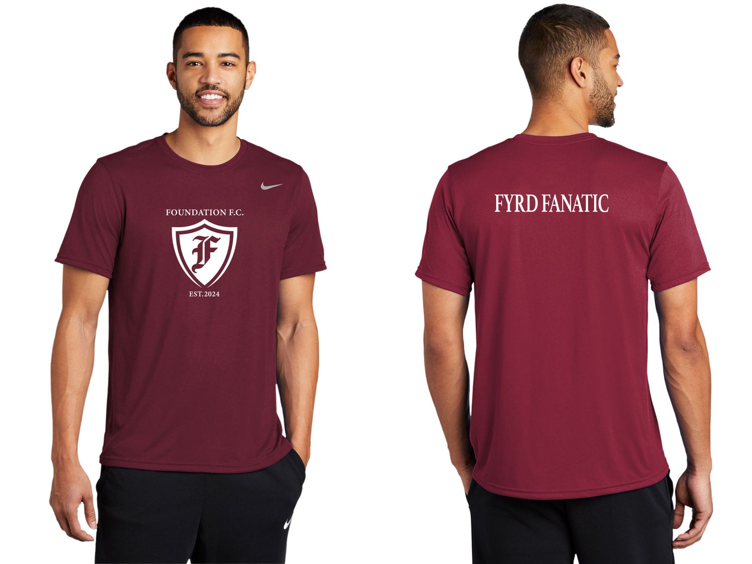 Unisex Nike Performance *FYRD FANATIC, FYRD FAMILY, FYRD SIBLING* Short Sleeve Tee- Maroon, Carbon Heather